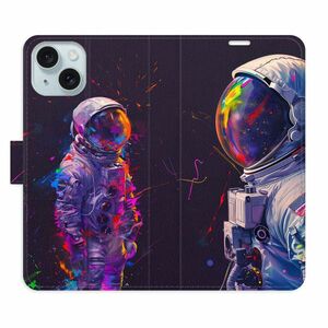 Flipové pouzdro iSaprio - Neon Astronaut 02 - iPhone 15 obraz