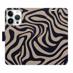 Flipové pouzdro iSaprio - Zebra Black 02 - iPhone 15 Pro obraz