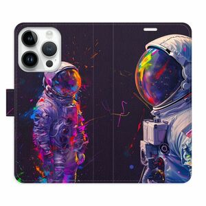 Flipové pouzdro iSaprio - Neon Astronaut 02 - iPhone 15 Pro obraz