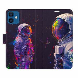 Flipové pouzdro iSaprio - Neon Astronaut 02 - iPhone 12 mini obraz