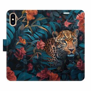 Flipové pouzdro iSaprio - Flower Jaguar 02 - iPhone X/XS obraz