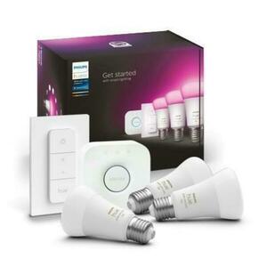 PHILIPS HUE Hue Bluetooth LED White and Color Ambiance set 3ks žárovek Philips + Hue Bridge můstek + Hue Switch 8719514291355 E27 A60 9W 1100lm 2000-6500K RGB stmívatelné obraz