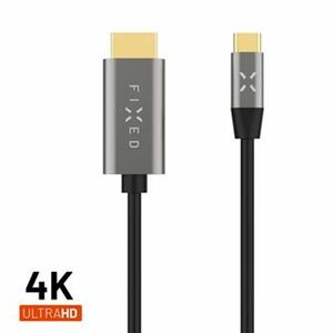 FIXED Video Cable USB-C/HDMI, USB-C 3.1 Gen 2 18Gbps, HDMI 2.0 4K60Hz, 2m, grey obraz