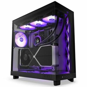 NZXT case H6 Flow RGB / 3x120 mm fan / tempered glass / mesh panel / black obraz