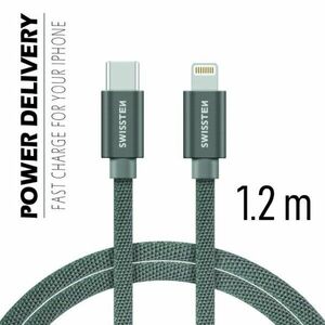 Datový kabel Swissten textilní s USB-C konektory a podporou rychlonabíjení, Grey obraz