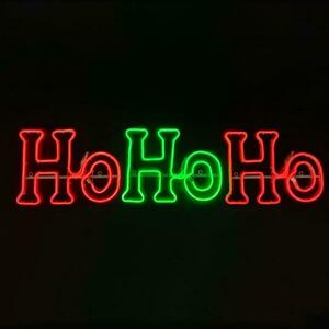 ACA Lighting Vánoční dekorace HOHOHO double neon 750 LED zelená + červená FLASH IP65 133x30cm 1, 5m napájecí kabel X08750356 obraz