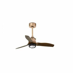 FARO JUST FAN XS LED, měď/dřevo, stropní ventilátor 81cm obraz