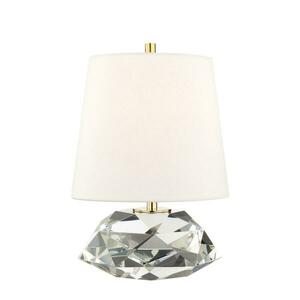 HUDSON VALLEY stolní lampa HENLEY křišťál/textil staromosaz/bílá E27 1x40W L1035-AGB-CE obraz