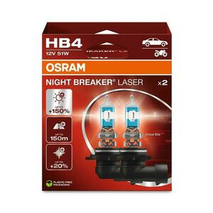 OSRAM HB4 12V 51W P22d NIGHT BREAKER LASER +150% více světla 2ks 9006NL-2HB obraz