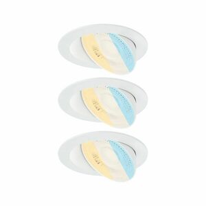 PAULMANN LED vestavné svítidlo White Select Aumus 3ks sada kruhové 105mm 90° 3x5W 230V stmívatelné 2700 - 6500K bílá obraz