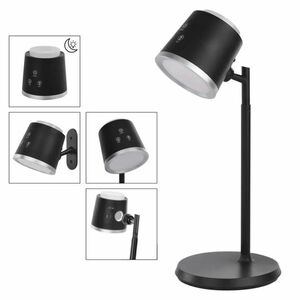 EMOS Černá LED stolní nabíjecí magnetická lampa 4v1 6W Z7636B obraz