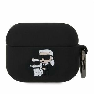 Karl Lagerfeld 3D Logo NFT Karl and Choupette silikonový obal pro Apple AirPods Pro, černý obraz