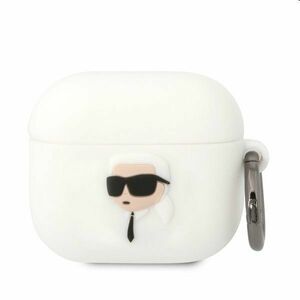 Karl Lagerfeld Karl Head silikonový obal pro Apple AirPods Pro, bílý obraz