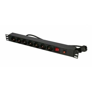 Extralink 19" 1U 7 SOCKET EU TYPE POWER PDU WITH SWITCH PDU EX.12967 obraz