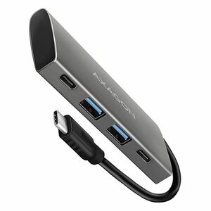 AXAGON HMC-4G2 2x USB-A + 2x USB-C, USB-C 3.2 Gen 2 10 Gbps hub, 13 cm USB-C kábel obraz