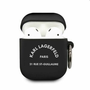 Karl Lagerfeld Rue St Guillaume silikónový obal pre Apple AirPods 1/2, čierny obraz