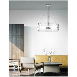 Nova Luce Luxusní závěsné svítidlo Chiara v kombinaci moderního kovu a čirého skla - 5 x 60 W, pr. 500 mm NV 6100401 obraz