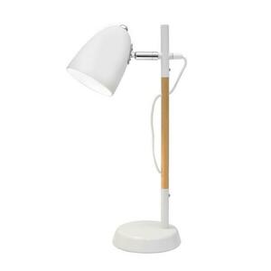 NOVA LUCE stolní lampa ALINA bílý kov a přírodní dřevo E27 1x12W 230V IP20 bez žárovky 8808402 obraz