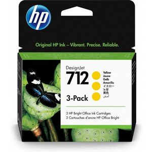 HP Trojbalení žlutých inkoustových kazet 712 DesignJet, 29 3ED79A obraz