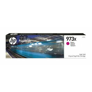 HP 973X Purpurová originální kazeta PageWide s vysokou F6T82AE obraz