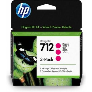 HP Trojbalení purpurových inkoustových kazet 712 DesignJet 3ED78A obraz