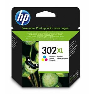 HP 302XL Tříbarevná originální inkoustová kazeta s F6U67AE#BA3 obraz