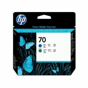 HP 70 Modrá a zelená tisková hlava DesignJet C9408A obraz