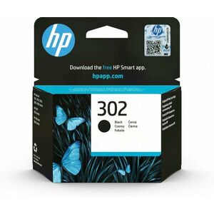 HP 302 Černá originální inkoustová kazeta F6U66AE#BA3 obraz