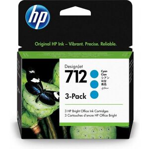 HP Trojbalení azurových inkoustových kazet 712 DesignJet, 29 3ED77A obraz