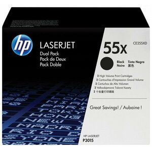 HP 55X Dvojbalení černé originální tonerové kazety CE255XD obraz