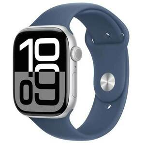 Apple Watch Series 10 GPS + Cellular 46mm Strieborné hliníkové s denimovým športovým remienkom - M/L obraz