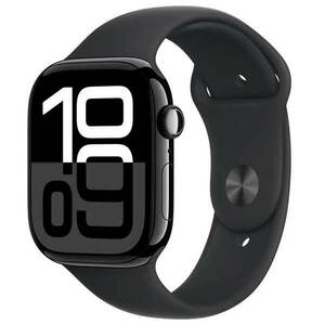 Apple Watch Series 10 GPS 46mm Klavírne čierne hliníkové s čiernym športovým remienkom - M/L obraz