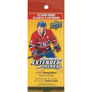 2022/23 Upper Deck Extended Series Hockey Fat Balíček Kariet obraz