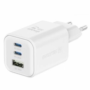 SWWISTEN sieťový adaptér GaN 2x USB-C 65 W PD + 1x USB-A 18 W QC, biely obraz