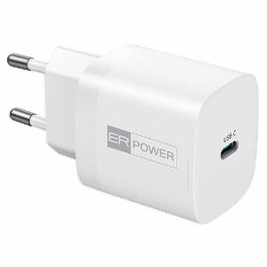 ER POWER Sieťová nabíjačka GaN USB-C, 33 W, biela obraz