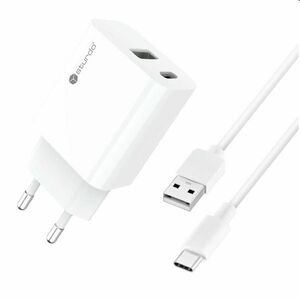 Sturdo Sieťová nabíjačka 3A, PD, 20W, USB QC + nabíjací kábel USB/USB-C, biela obraz