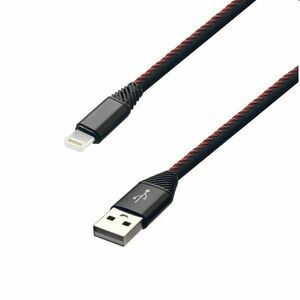 MobilNET Dátový a nabíjací kábel TPU USB/Lightning, 2A, 2m, čierny obraz