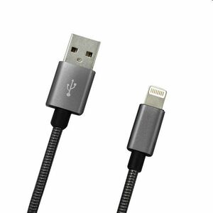 MobilNET Dátový a nabíjací kábel USB/Lightning, 2A, 1m, sivý obraz