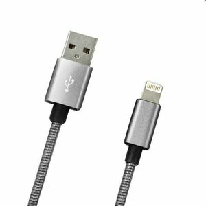 MobilNET Dátový a nabíjací kábel USB/Lightning, 2A, 1m, strieborný obraz