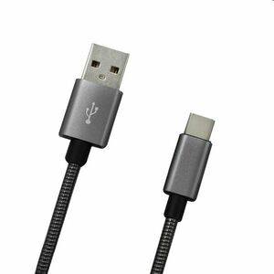 MobilNET Dátový a nabíjací kábel USB/USB-C, 2A, 1m, sivý obraz