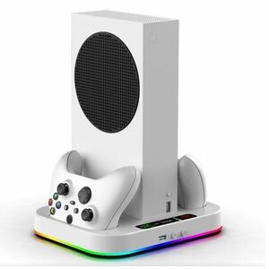 iPega XBS012S multifunkčný nabíjací RGB stojan s chladením pre Xbox Series S, 2 ks baterií obraz