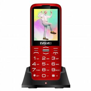 Evolveo EasyPhone XO, mobilný telefón pre seniorov s nabíjacím stojanom, červený obraz