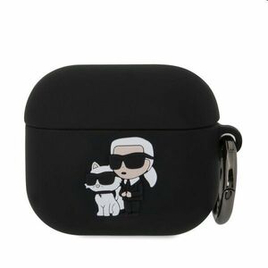 Karl Lagerfeld 3D Logo NFT Karl and Choupette silikónový obal pre Apple AirPods 3, čierny obraz