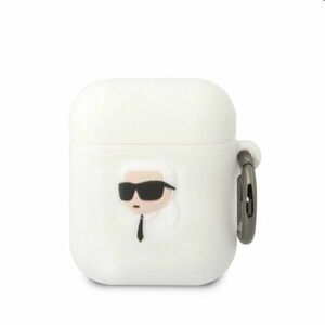 Karl Lagerfeld 3D Logo NFT Karl Head silikónový obal pre Apple AirPods 1/2, biely obraz