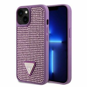 Zadný kryt Guess Rhinestones Triangle Metal Logo pre iPhone 13, fialová obraz