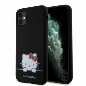 Zadný kryt Hello Kitty Liquid Silicone Daydreaming Logo pre Apple iPhone 11, čierna obraz