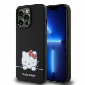 Zadný kryt Hello Kitty Liquid Silicone Daydreaming Logo pre Apple iPhone 13 Pro, čierna obraz