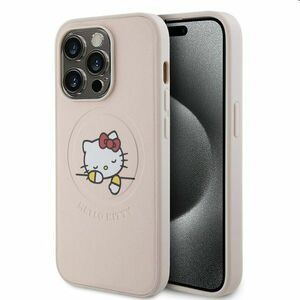 Zadný kryt Hello Kitty PU Kitty Asleep Logo MagSafe pre Apple iPhone 15 Pro Max, ružová obraz