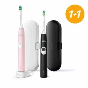 Sonická elektrická zubná kefka Philips Sonicare ProtectiveClean 4300 Series, HX6800/35, čierna a ružová 1 plus 1 obraz