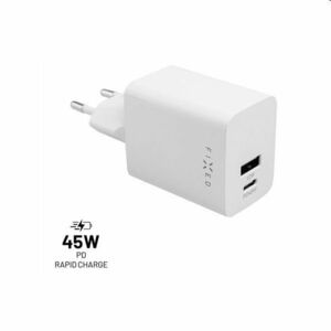 FIXED Mini Sieťová nabíjačka USB-C/USB, 45 W, biela obraz